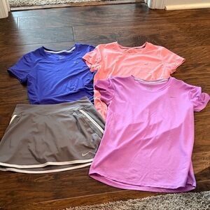 Nike Women's Short Sleeve Tees - Purple, Pink, and Coral